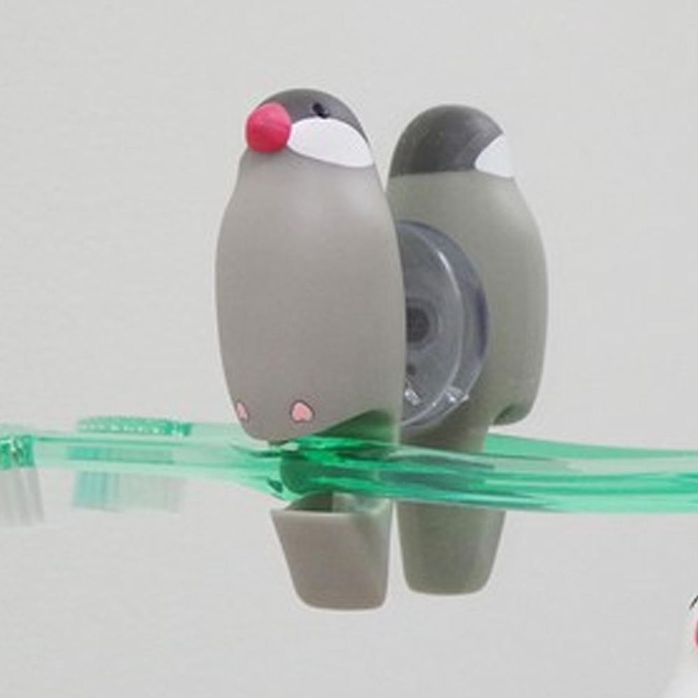 日本 Hashy - 造型牙刷支架-鴿子-灰