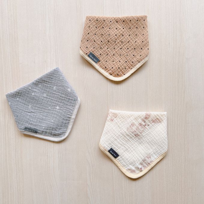 Chi-mi啾米 - 四層紗兩用圍兜6件組 (F碼25X25CM)