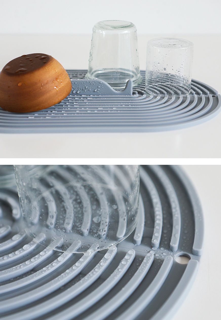 韓國 Daily Like - 矽膠瀝水板-方形綠 (長31.8cm, 寬23.3cm)