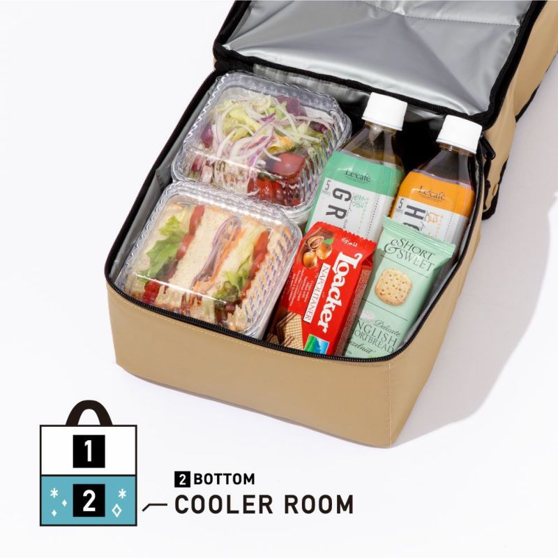 日本 IROHA - 野餐必備 雙層保溫保冷可折疊購物袋-橄欖綠 (M(26×23×21cm))