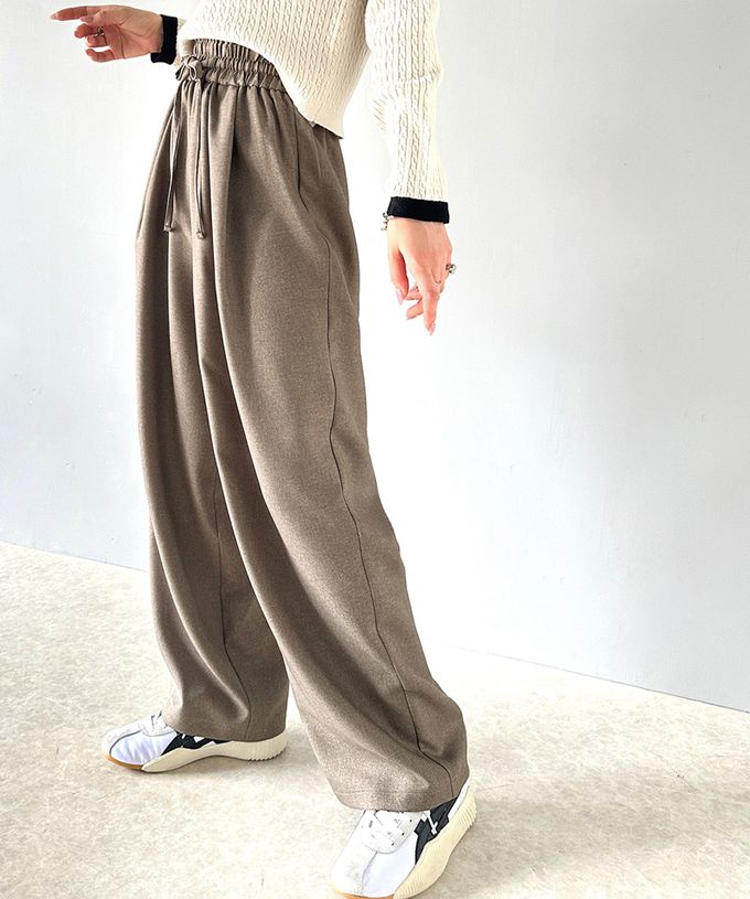 日本 Classical Elf - 成熟率性寬版鬆緊長褲-黑