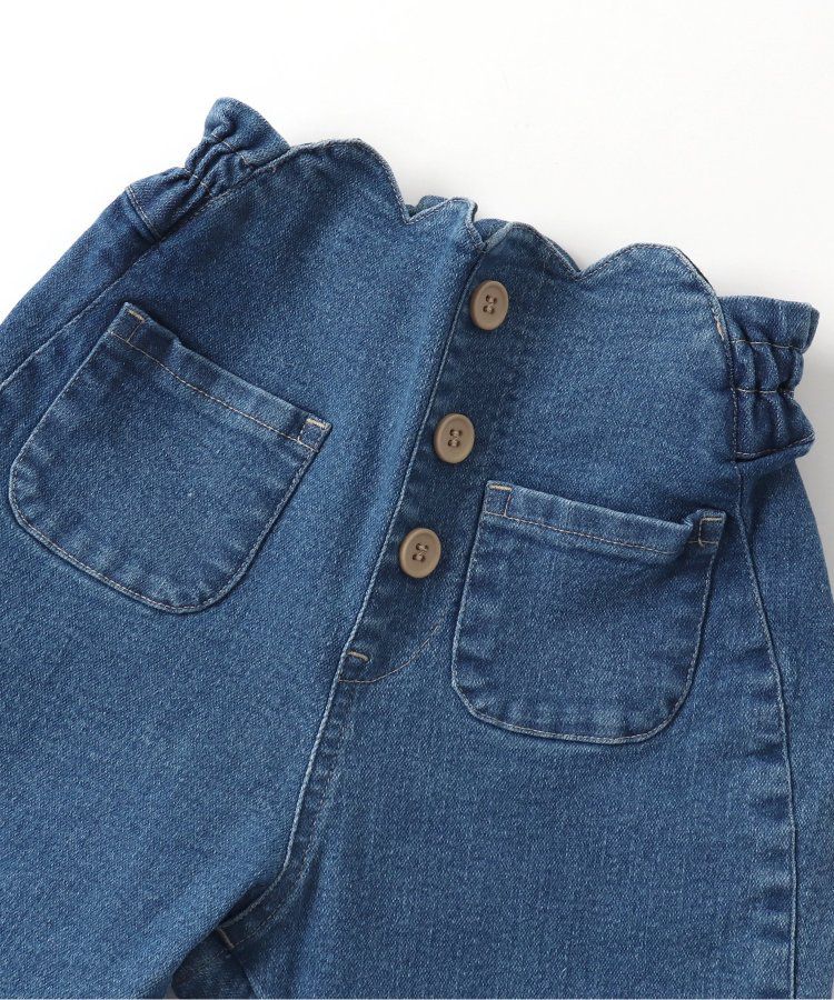 日本 apres les cours - 腰部花苞優雅設計長褲-水藍