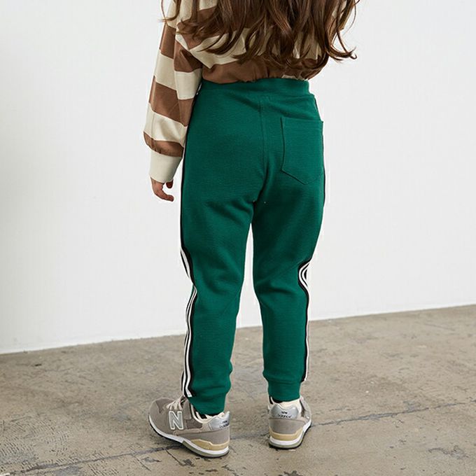 日本 b-ROOM - 側邊線條運動風束口長褲-海軍藍