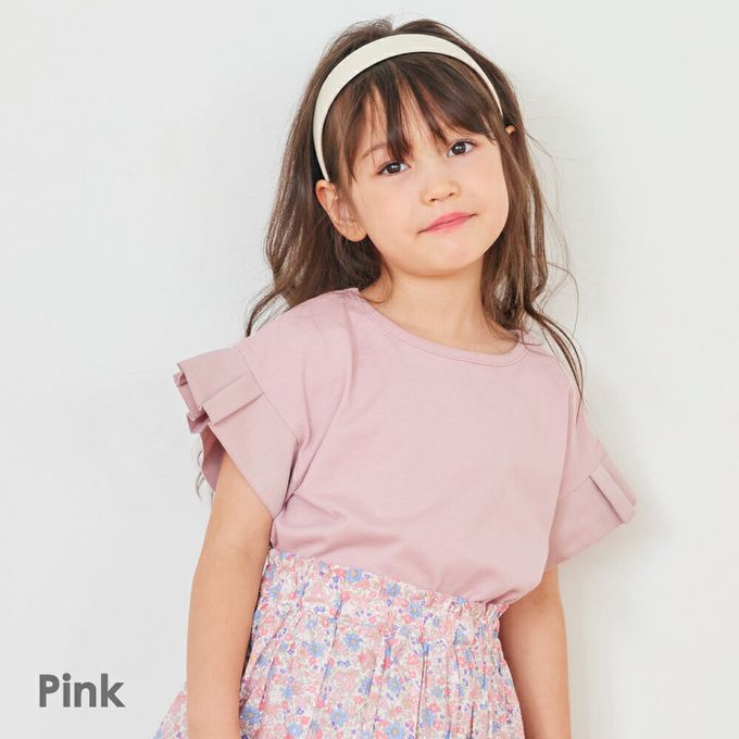 日本 evercloset - 背後優雅摺邊袖上衣-象牙白x卡其