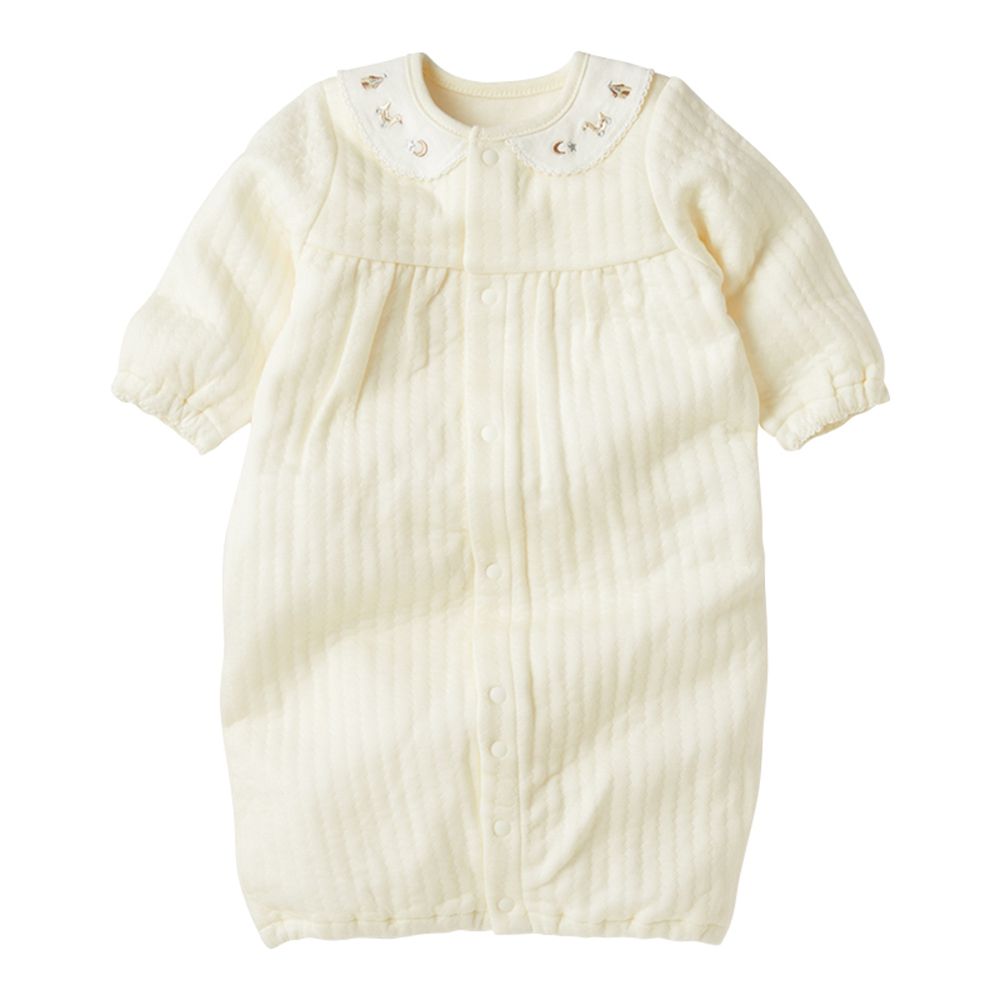 長袖蓬鬆保暖連身衣-象牙白色 (50~70cm)