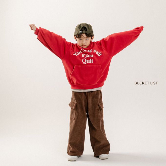 韓國 BUCKET LIST - (內磨毛)鬆緊腰燈芯絨工裝感長褲-咖啡