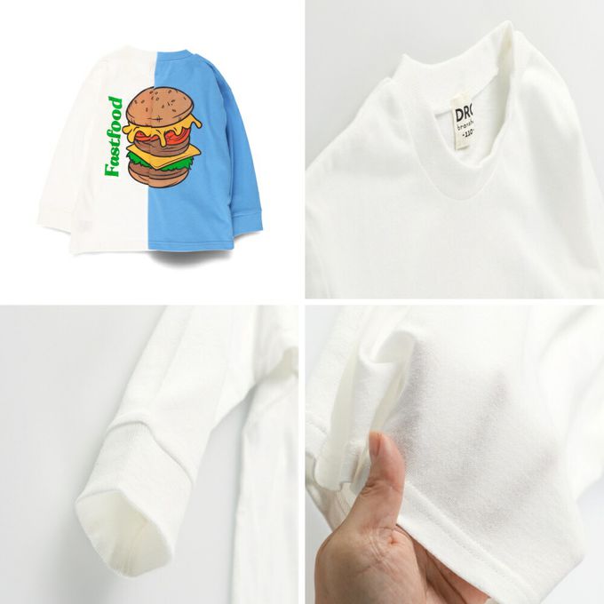 日本 BRANSHES - 100%棉 街頭印花長袖上衣-滑板-粉紅