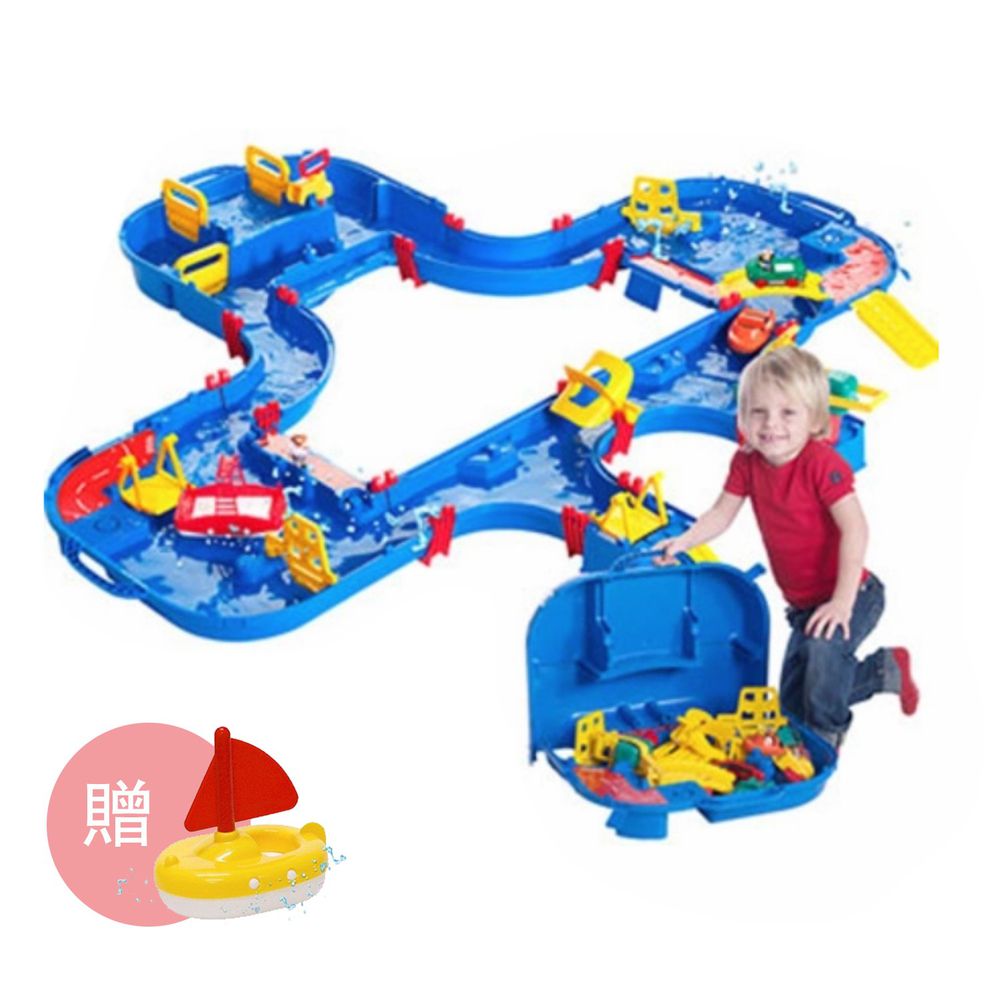 瑞典 Aquaplay - 【超級豪華版】漂漂河水上樂園玩具-544-(152X162X22cm) (送小帆船-287(顏色隨機))
