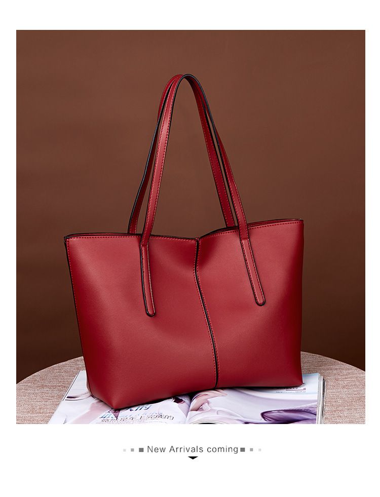 歐美風簡約大容量單肩托特包-黑色 (25x31x14cm)