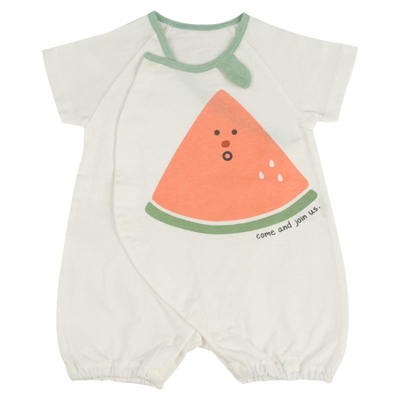 akachan honpo - 短袖兔裝-不露肚款-米白色 (50~60cm)