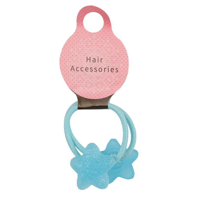 akachan honpo - 閃亮星星髮圈2入-藍色