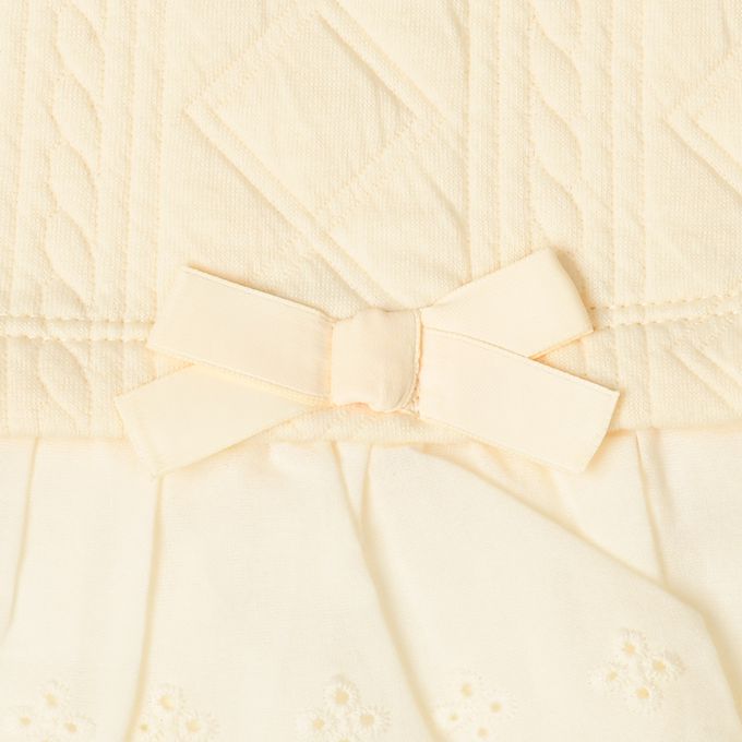 akachan honpo - 長袖鋪棉休閒上衣-下擺蕾絲-象牙白色