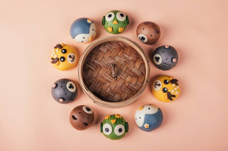 叁和院 - 可愛萌包子-宇宙人雙層紫心包-彩盒 (3入)-40g/顆