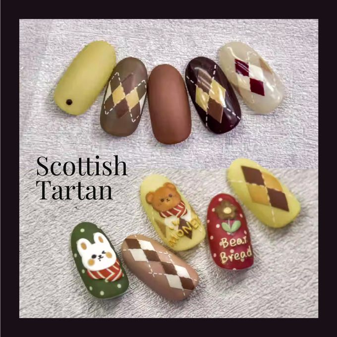 台灣 Cosplus 光妍 - nido mini 微浮雕貼紙-蘇格蘭菱格紋美甲貼(3款可選)