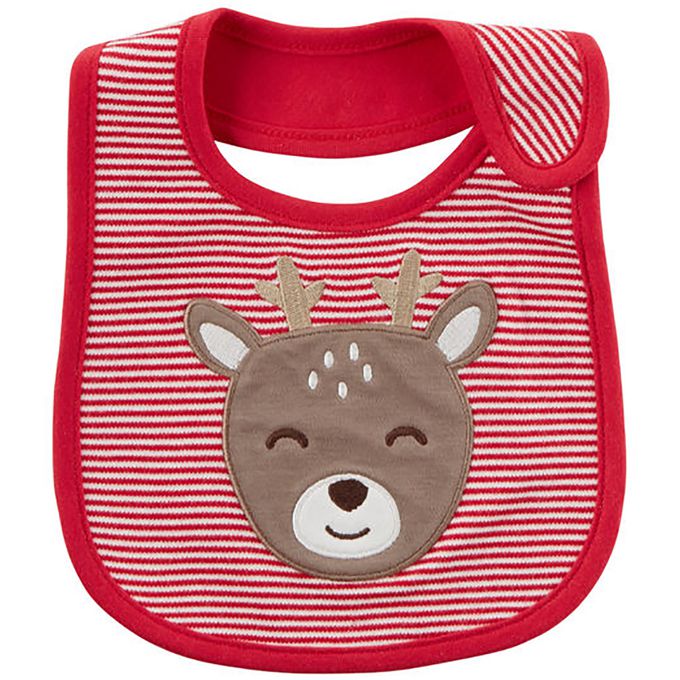 美國 Carter's - 嬰幼兒防水圍兜單入組-俏皮馴鹿