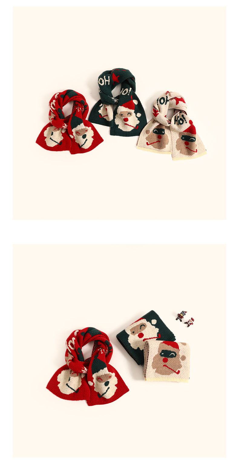 保暖防風加長圍脖-聖誕小鹿-紅色 (長度約135cm)