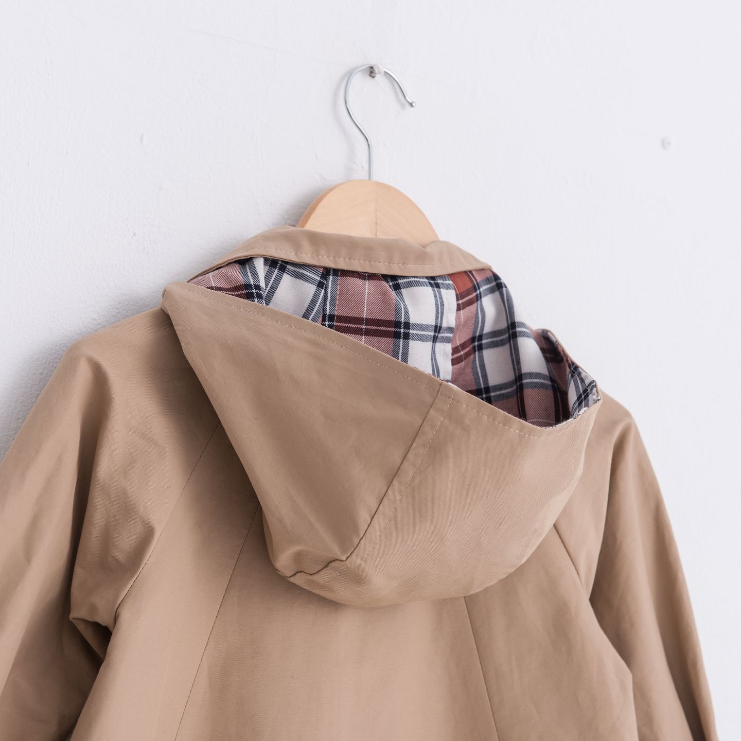 Marguerite - 法式森林大領結防潑水斗篷感風衣-卡其