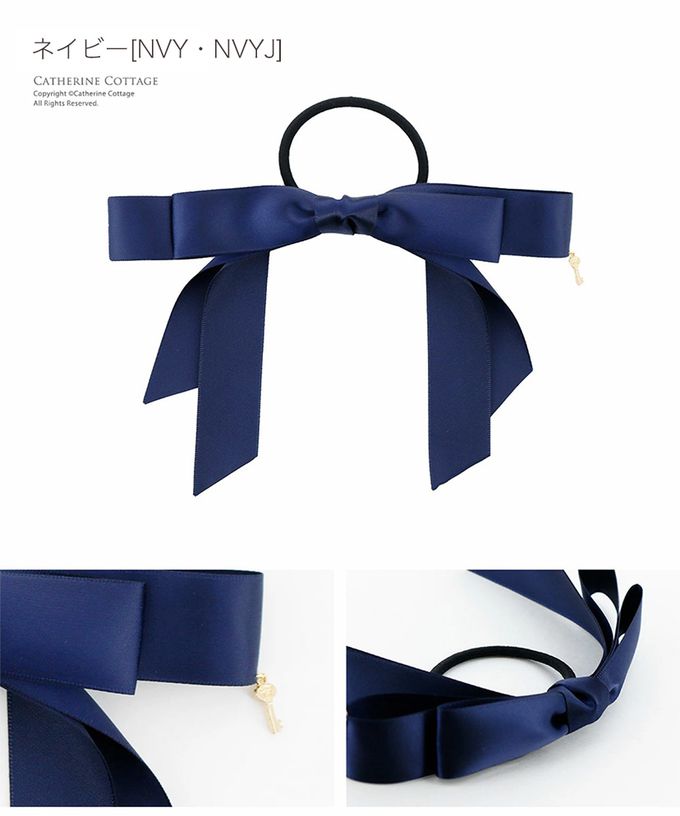 日本 Catherine Cottage - 長蝴蝶結鑰匙墜飾髮圈-粉紅