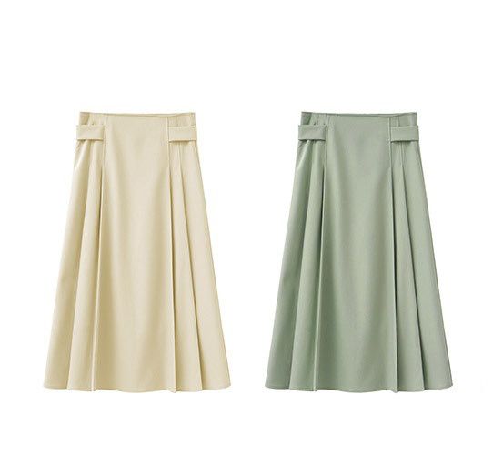 氣質綁帶半身裙-米白色