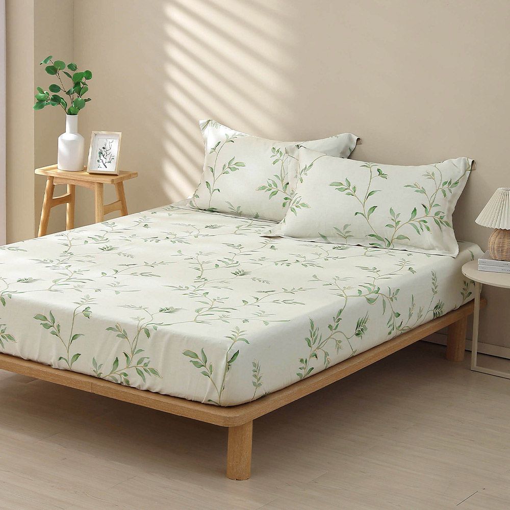 雙人特大床包枕套組 300織100%天絲 萊賽爾-芮雅