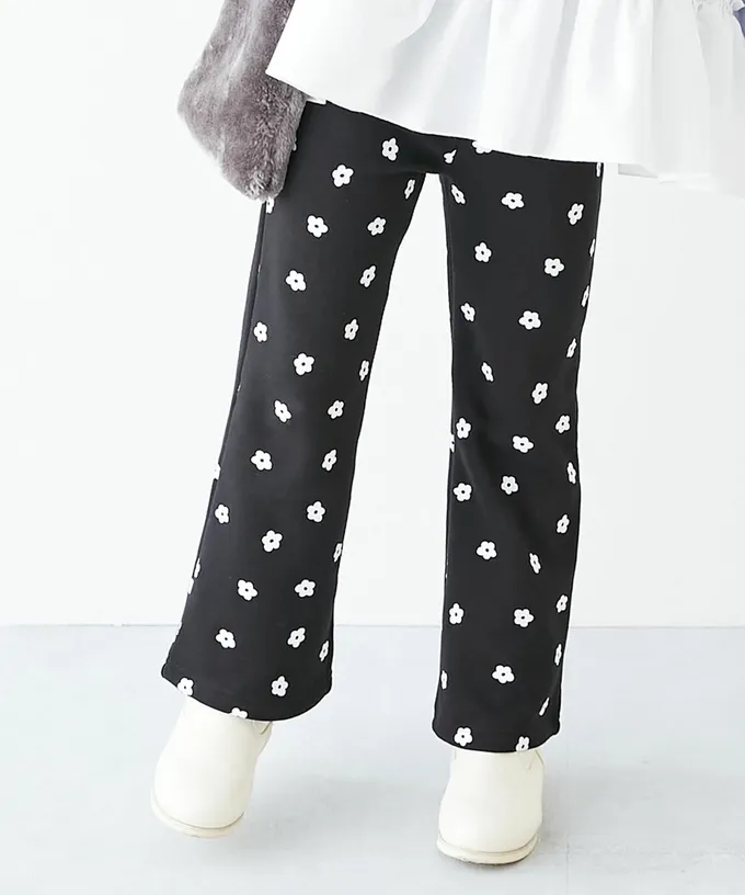 日本 devirock - RICH WARM 保暖裏毛喇叭長褲-玫瑰粉