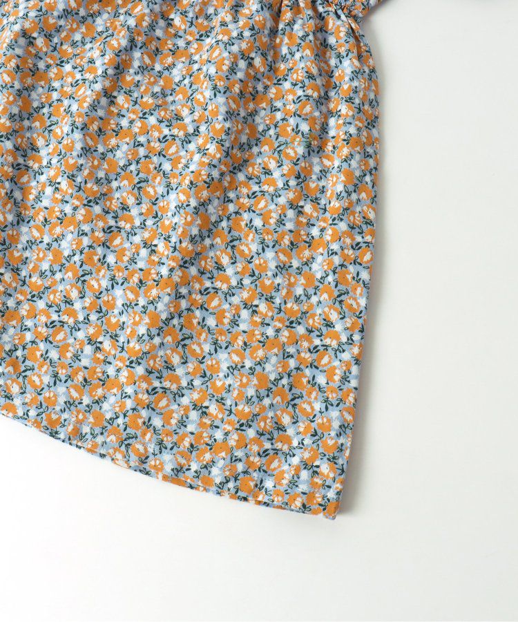 日本 apres les cours - 袖緞帶滿版印花束腰洋裝-格紋-黑白