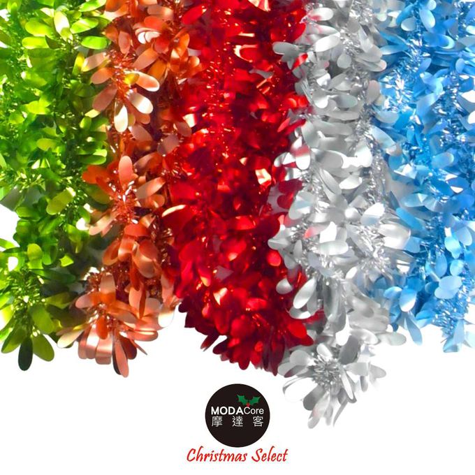 MODACore 摩達客 - 2米(200ccm) 4吋霧光水滴金蔥彩條(3條一組-顏色隨機出貨) 可掛聖誕樹/門窗邊/牆沿/派對裝扮用