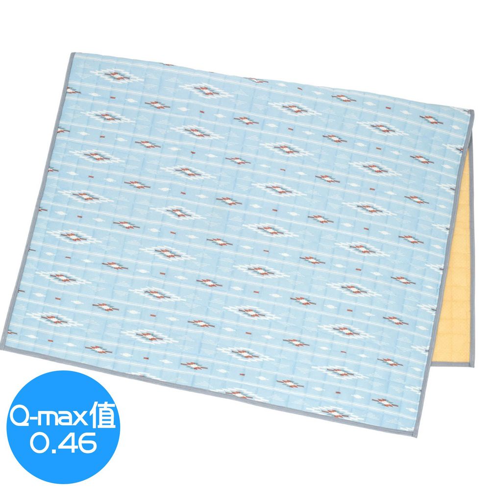 日本 TOMO - 接觸涼感地毯/床墊毯-水藍圖騰 (130x190cm)
