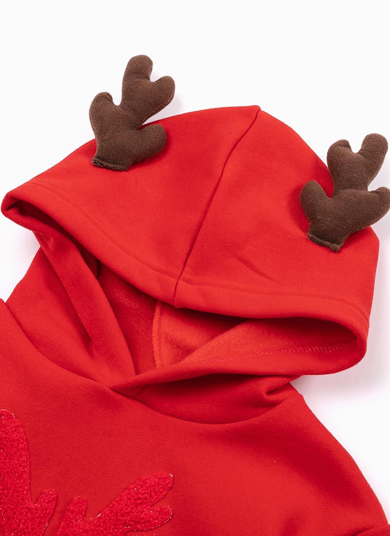 韓國 OZKIZ - (裏起毛)魯道夫連帽T/聖誕-咖啡