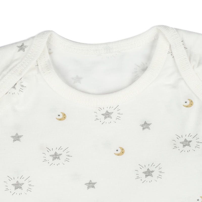 akachan honpo - 長袖套頭式舒適包屁衣-星星-黃色