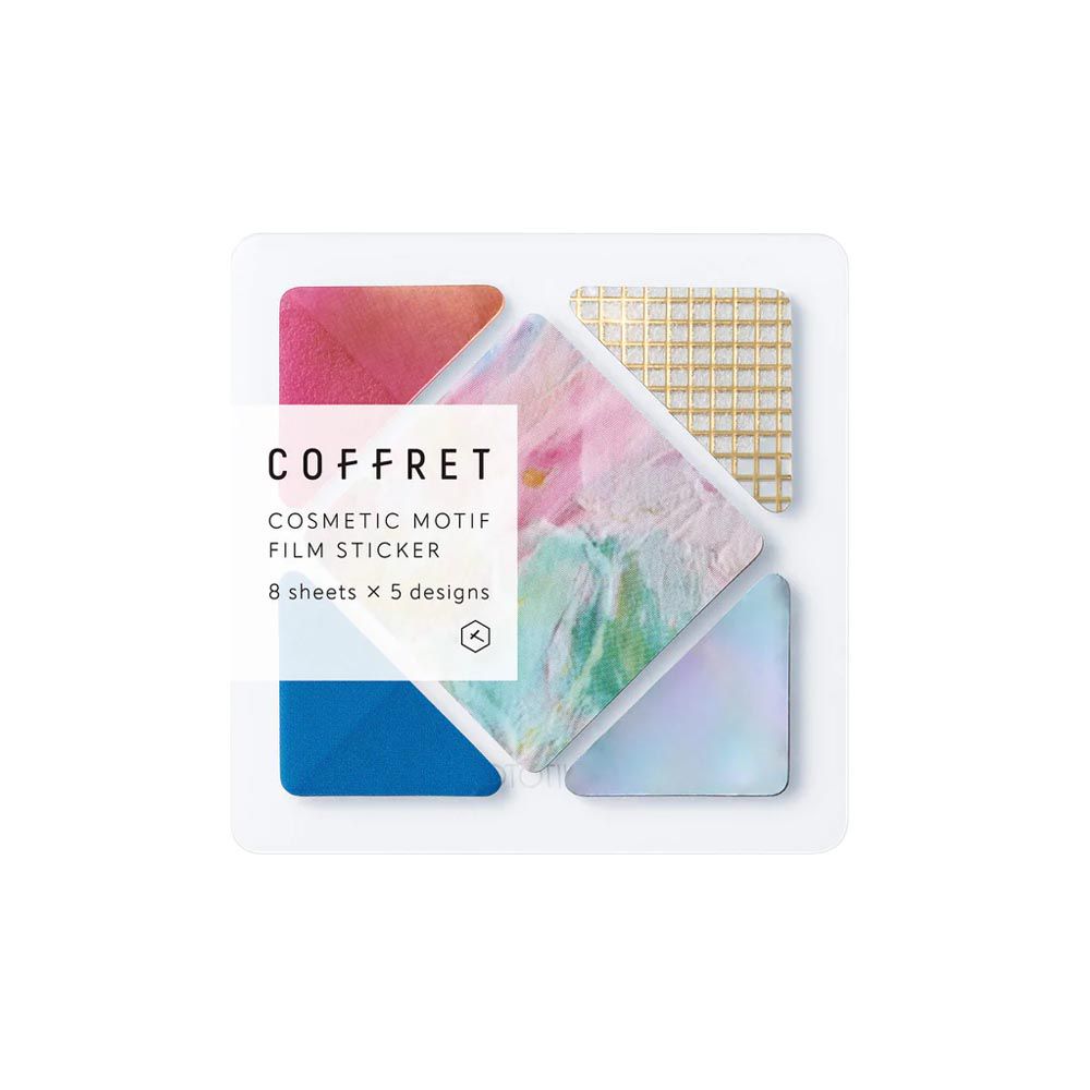 日本HITOTOKI - Coffret彩妝盤 裝飾貼紙-正方形-粉金
