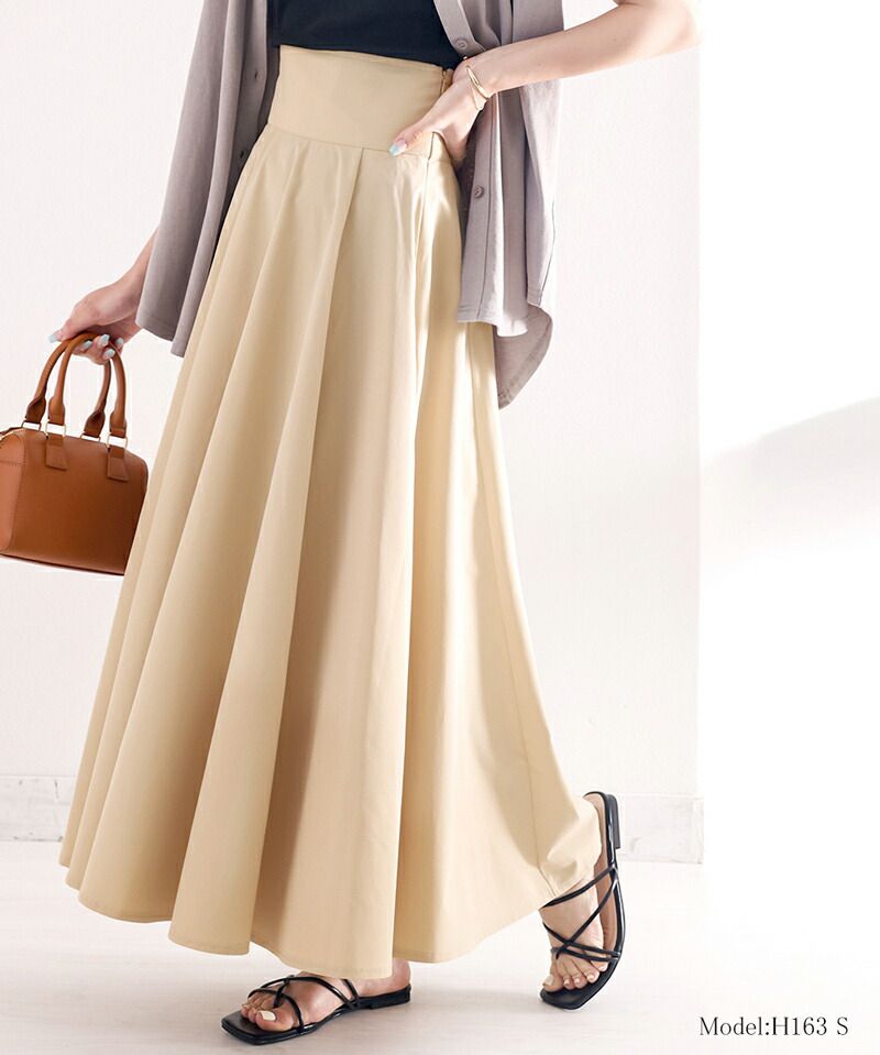 日本 Classical Elf - 百搭收腰設計修身長裙-杏