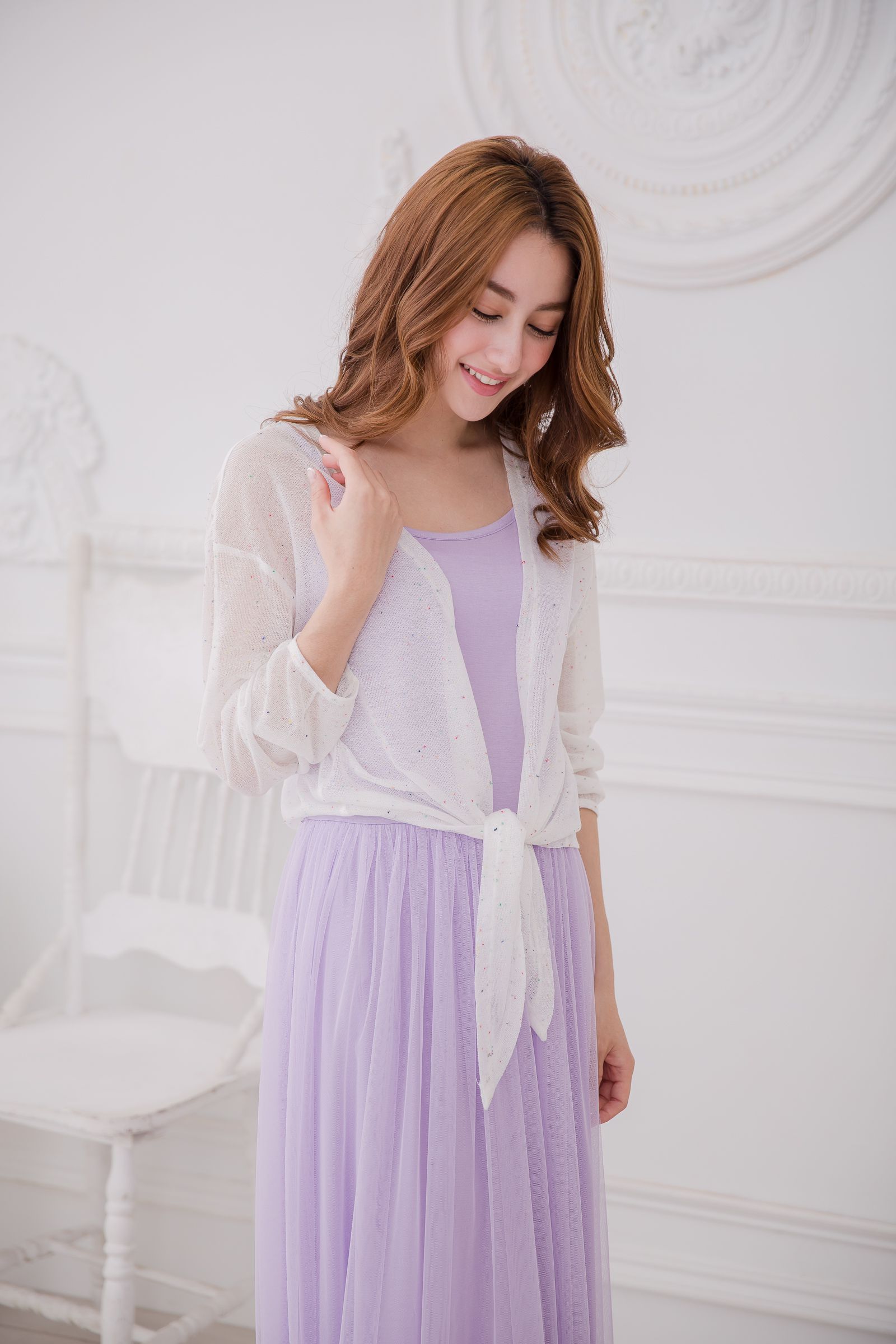 Peachy - 獨家訂製綿柔連身紗裙-細肩帶連身款-薰衣草紫 (F)