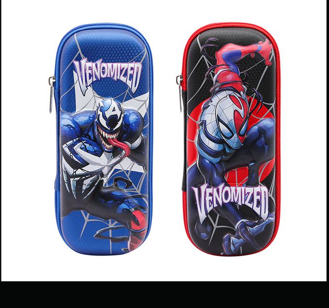 防水3D立體大容量鉛筆盒-卡通人物三代蜘蛛人-藍色 (23x10x6cm)