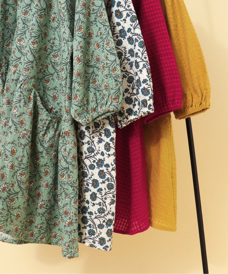 日本 BREEZE - 微立領宮廷風傘狀長袖洋裝-素面-紅