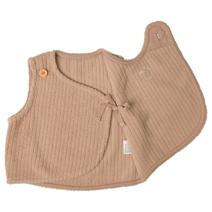 akachan honpo - 蓬鬆刷毛背心-咖啡色 (50~70cm)