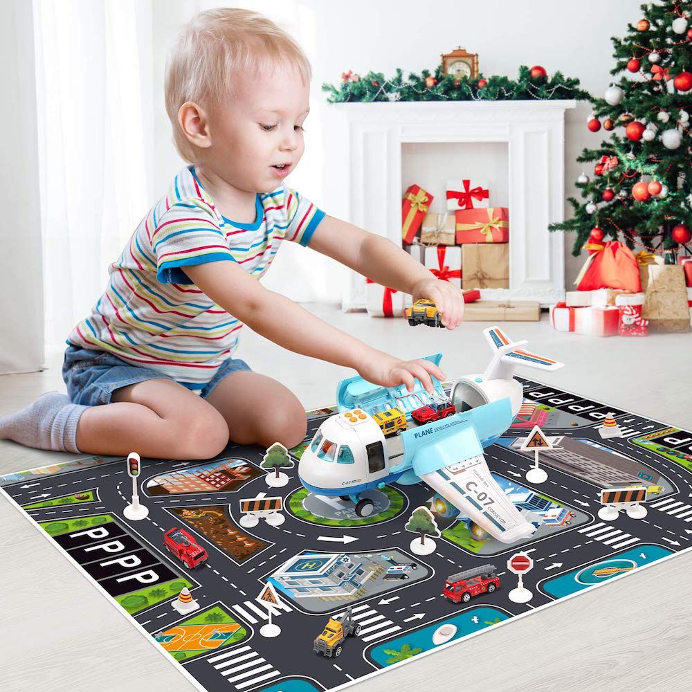 聲光救援運輸噴霧飛機套裝玩具