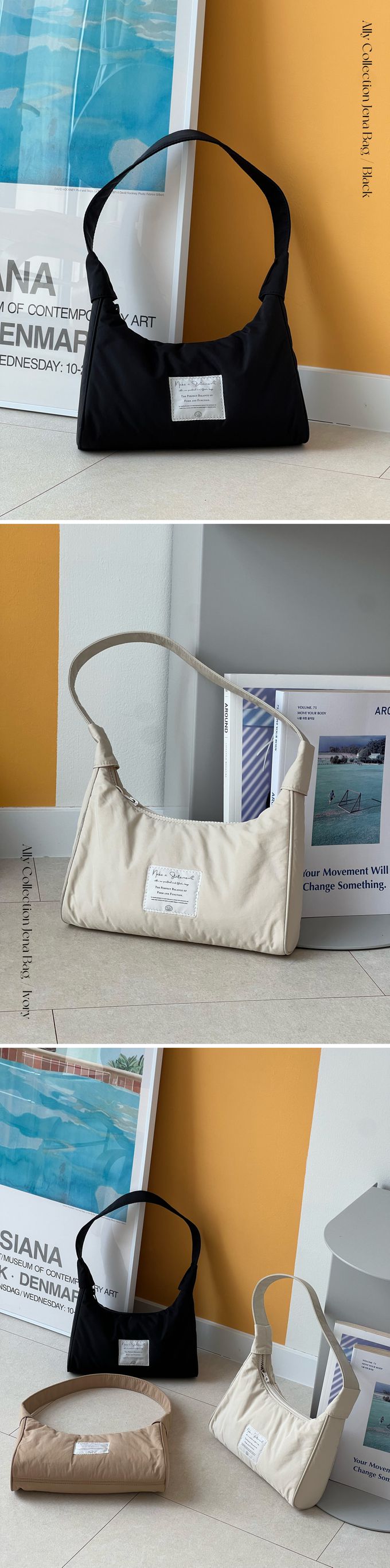 韓國 THEALLY - 輕量生活防水尼龍單肩背包-綠