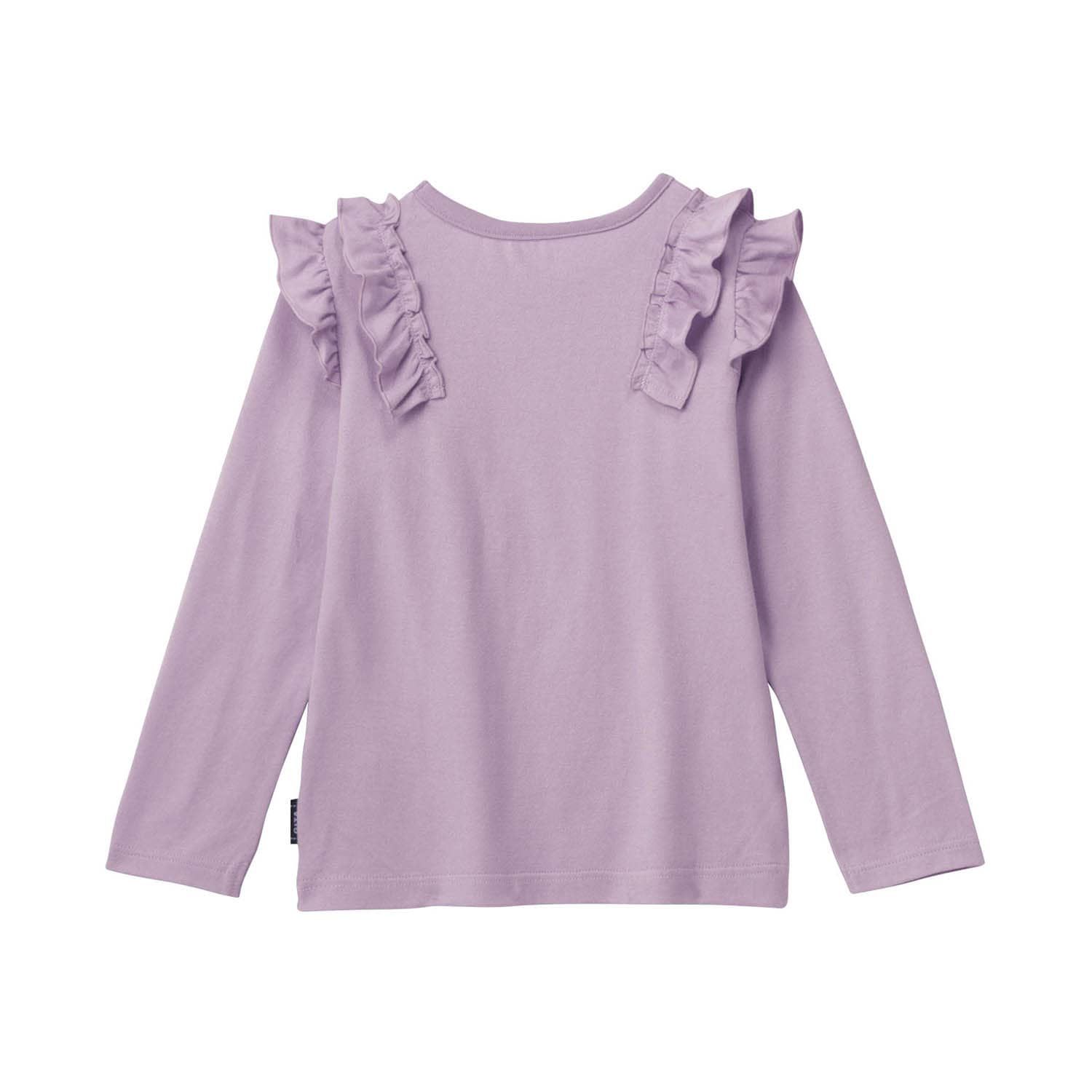 日本千趣會 - GITA 圓領荷葉肩長袖上衣-條紋-黑白