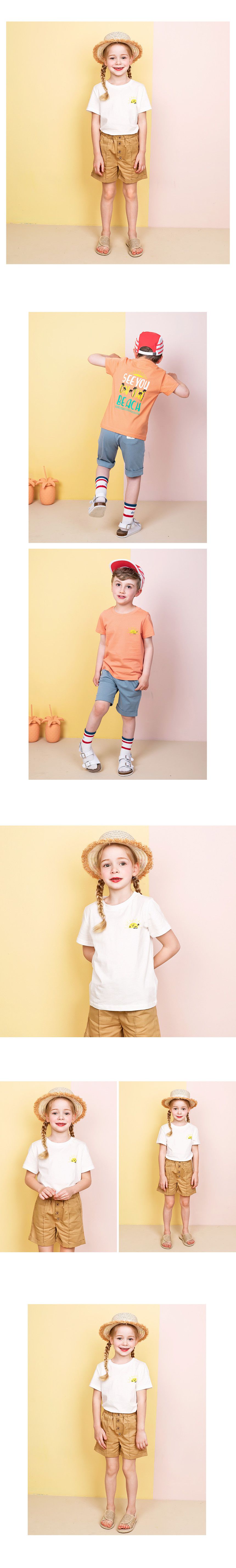 韓國 WALTON kids - 太陽純棉T-橘