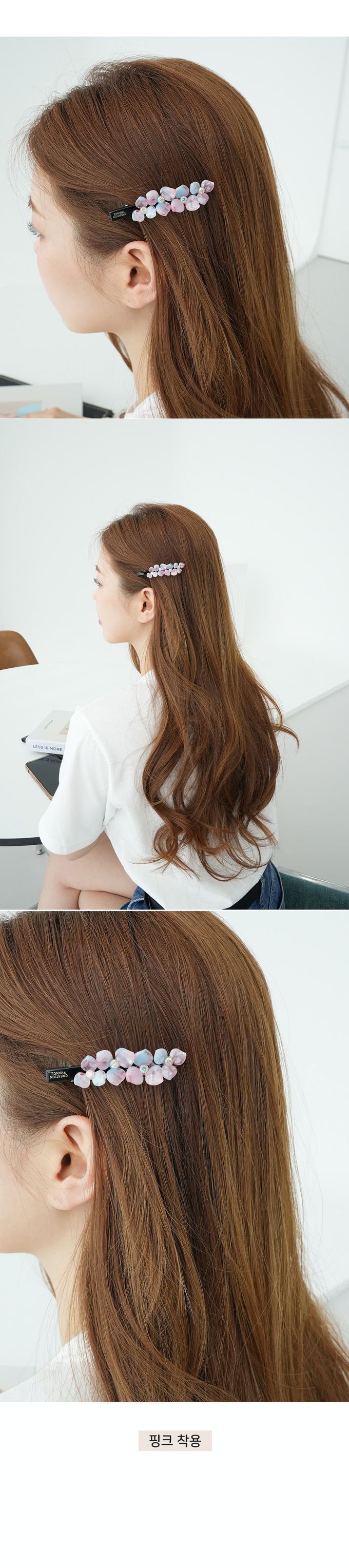 韓國 Soo&Soo - 正韓製CREATION FRANCE立體花朵髮夾-絢彩紅寶石