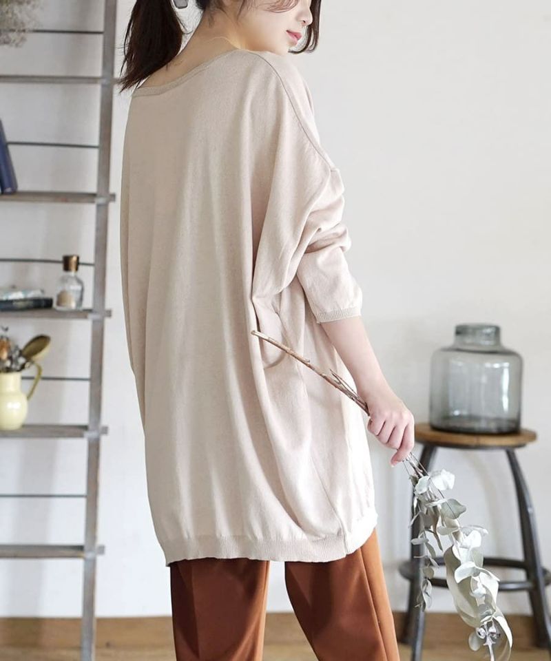 日本 zootie - 純棉薄針織飛鼠長袖上衣-蜜桃