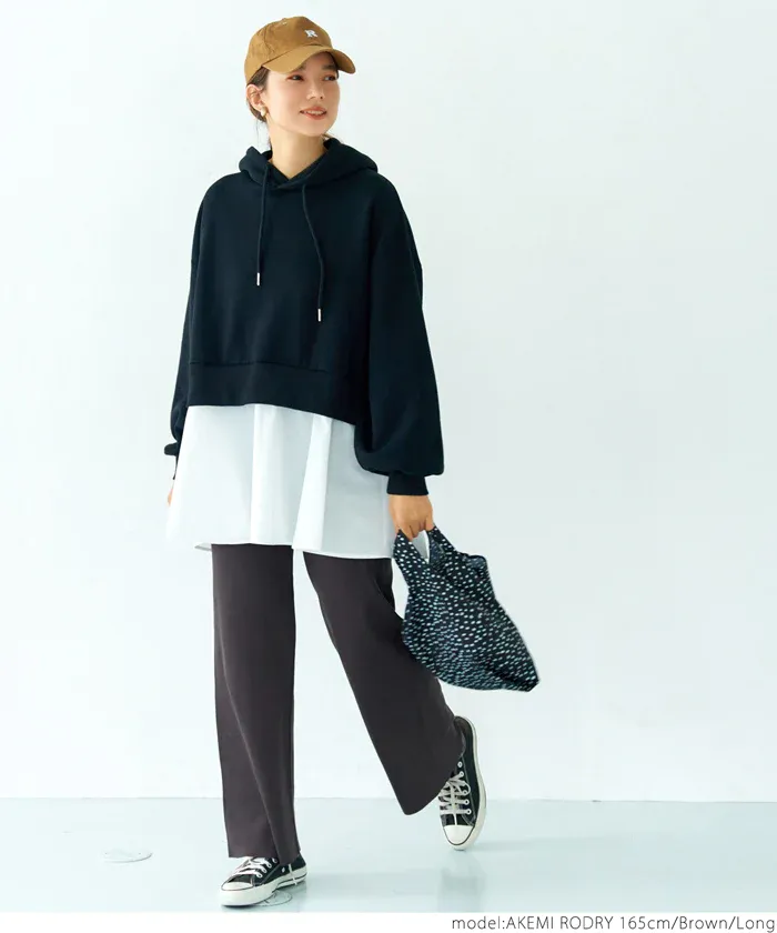 日本 COCA - 針織彈性垂墜美腳寬褲-深藍