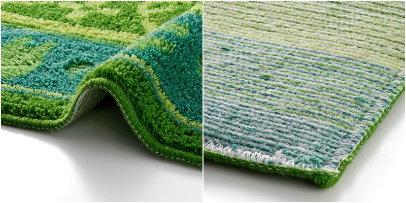 日本千趣會 - mini labo 去泥污腳踏墊-法蘭西花朵-藍綠