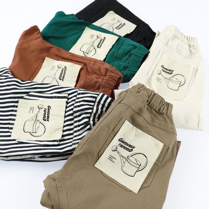 日本 BRANSHES - 大好評彈性錐形長褲-素色-牛奶白