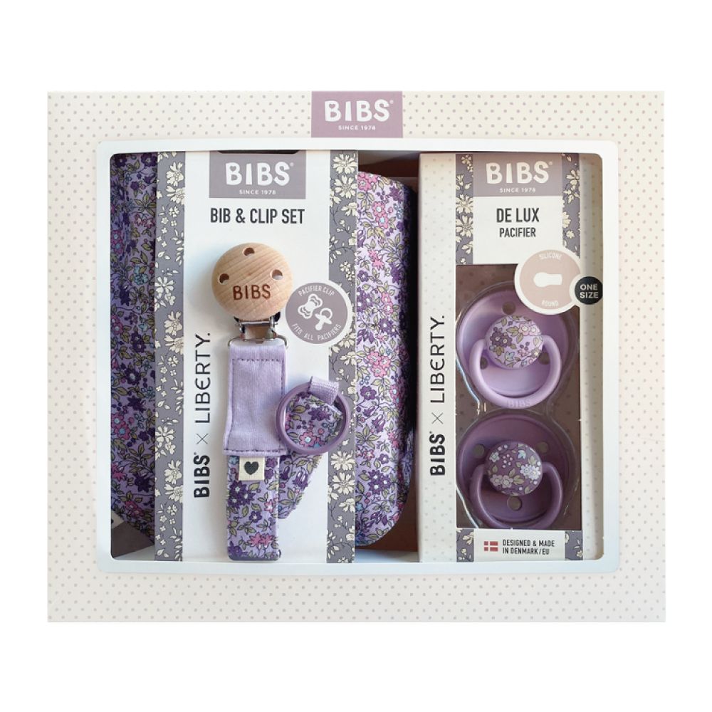 丹麥BIBS - BIBSxLiberty豪華三件禮盒組-ChamL藕紫組