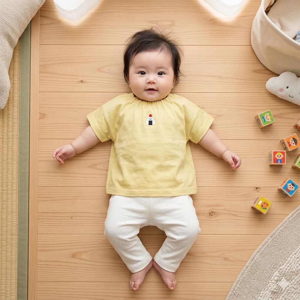 短袖T恤-小刺繡-黃色