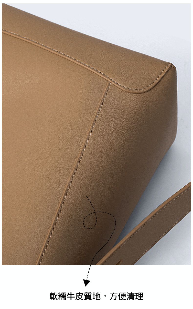 真皮大容量水桶包(加寬背帶)-棕色 (26x25.5x10.5cm)