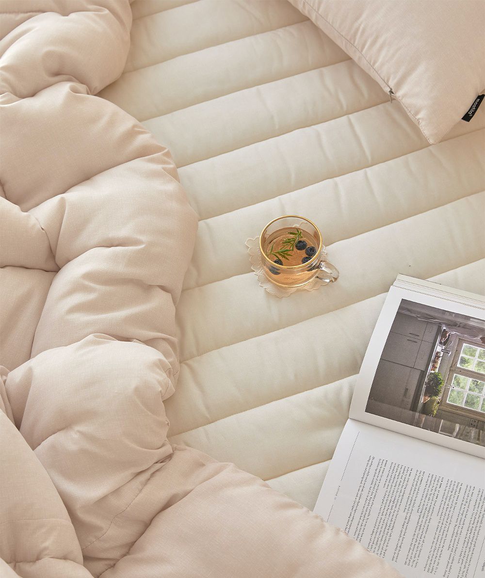 韓國 Maatila - 可水洗超細纖維桃皮感棉被-淡奶茶色