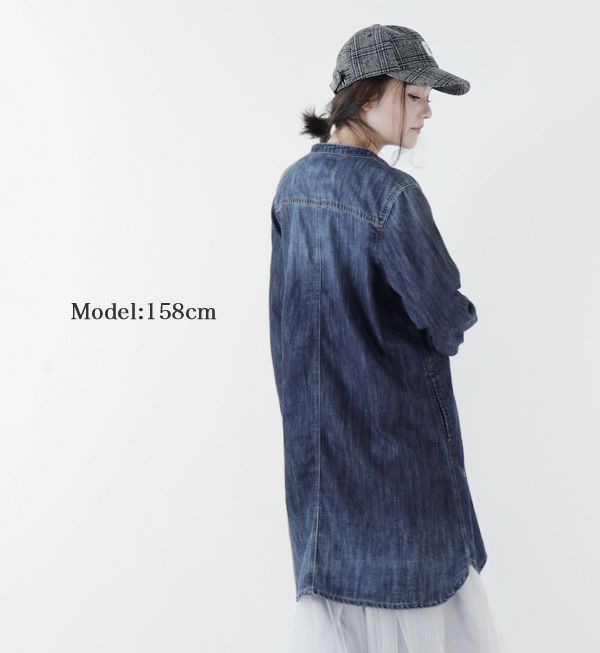 日本 zootie - 百搭經典圓領牛仔外套/襯衫-深藍